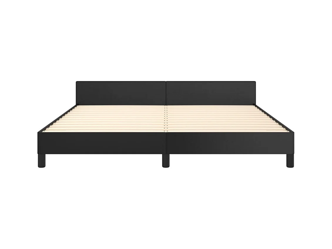 Bedframe met hoofdbord kunstleer zwart 180x200 cm