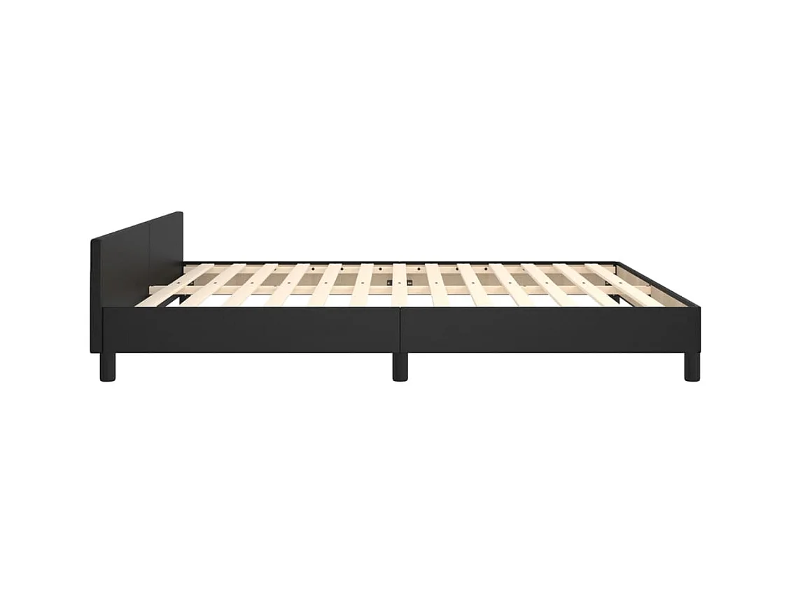 Bedframe met hoofdbord kunstleer zwart 180x200 cm