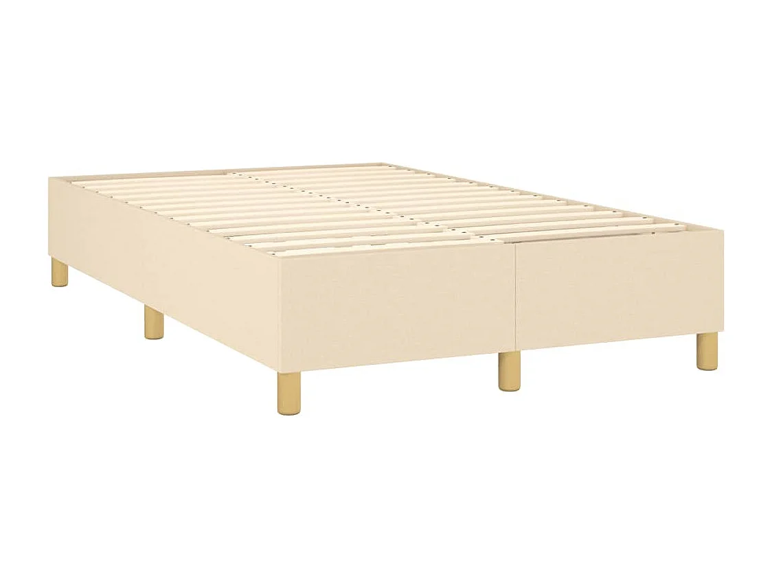 Sommier à lattes de lit et matelas et LED Crème 120x200cm Tissu