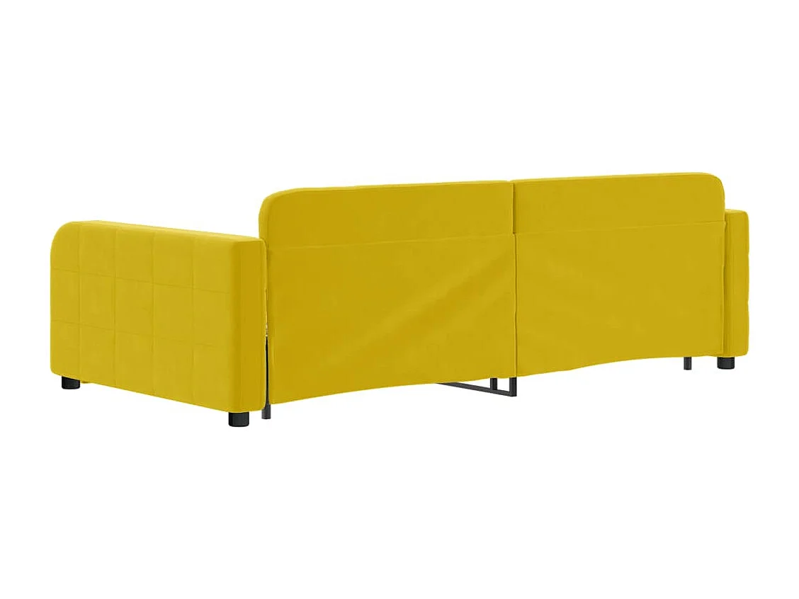 Tagesbett Ausziehbar mit Schubladen Gelb 100x200 cm Samt