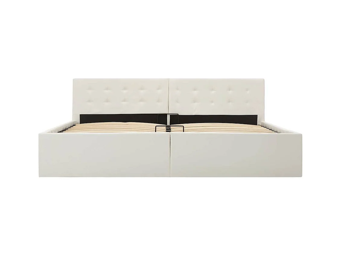 Giroletto con Contenitore Idraulico Bianco Similpelle 180x200cm