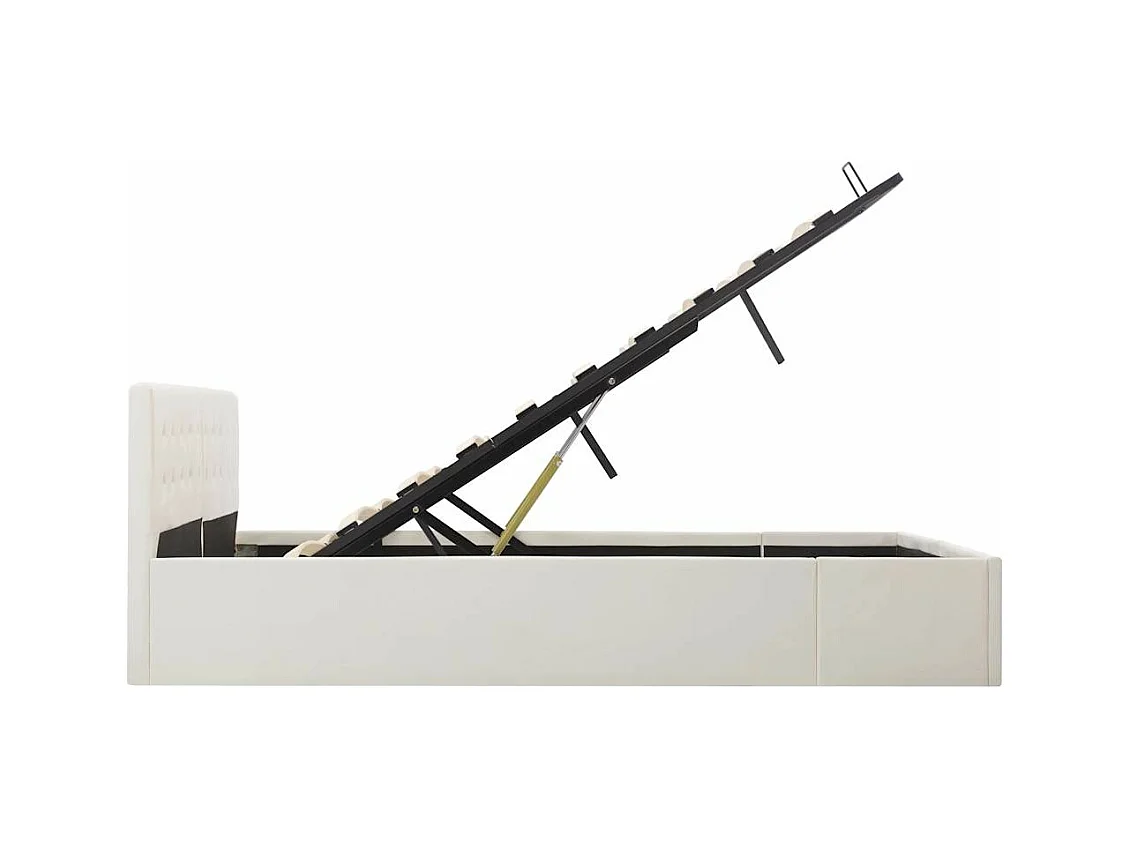 Giroletto con Contenitore Idraulico Bianco Similpelle 180x200cm