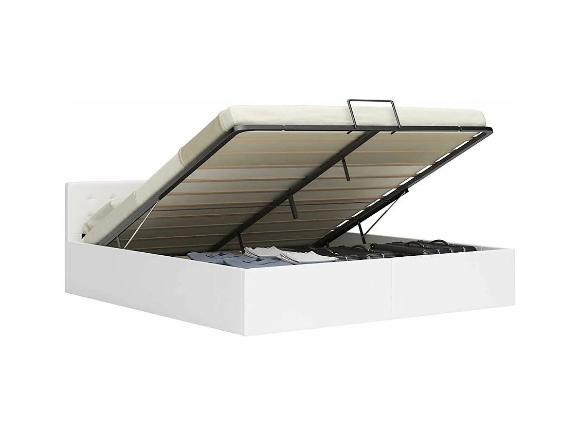 Cadre de lit avec rangement hydraulique 180x200 cm similicuir