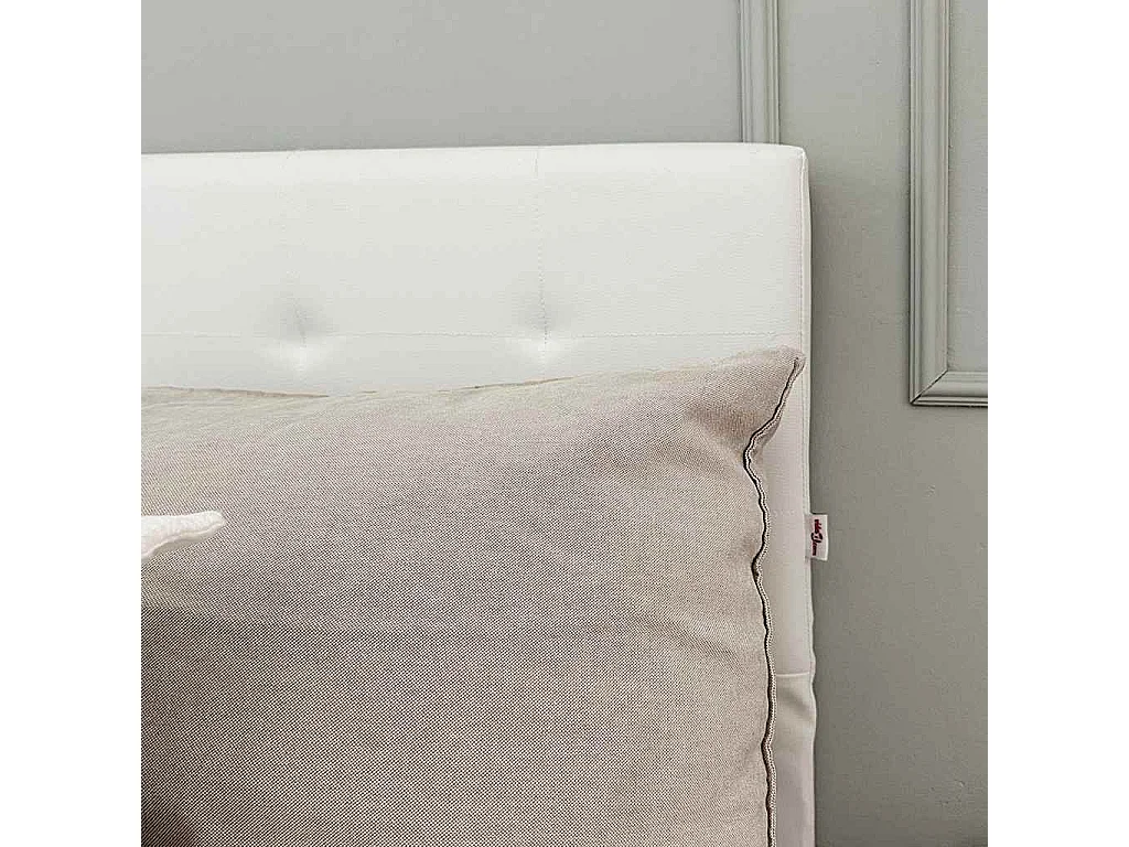 Giroletto con Contenitore Idraulico Bianco Similpelle 180x200cm