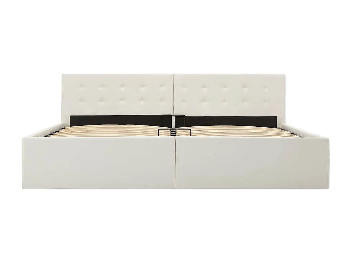 Giroletto con Contenitore Idraulico Bianco Similpelle 180x200cm