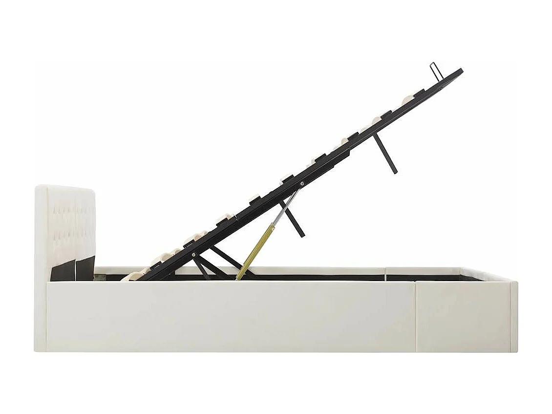 Giroletto con Contenitore Idraulico Bianco Similpelle 180x200cm