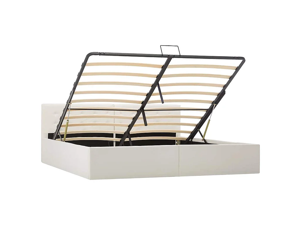 Giroletto con Contenitore Idraulico Bianco Similpelle 180x200cm