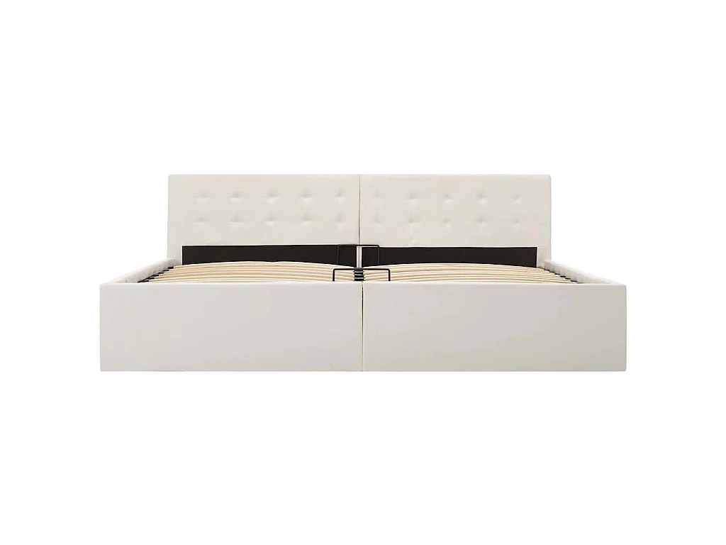 Giroletto con Contenitore Idraulico Bianco Similpelle 180x200cm