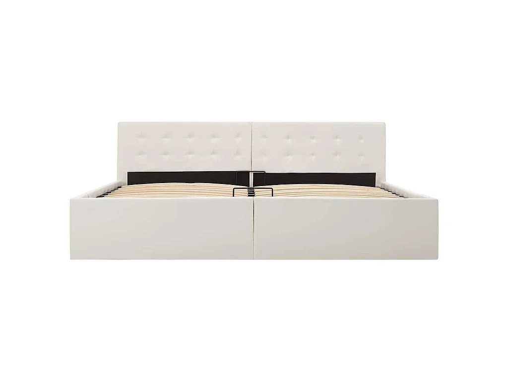 Giroletto con Contenitore Idraulico Bianco Similpelle 180x200cm