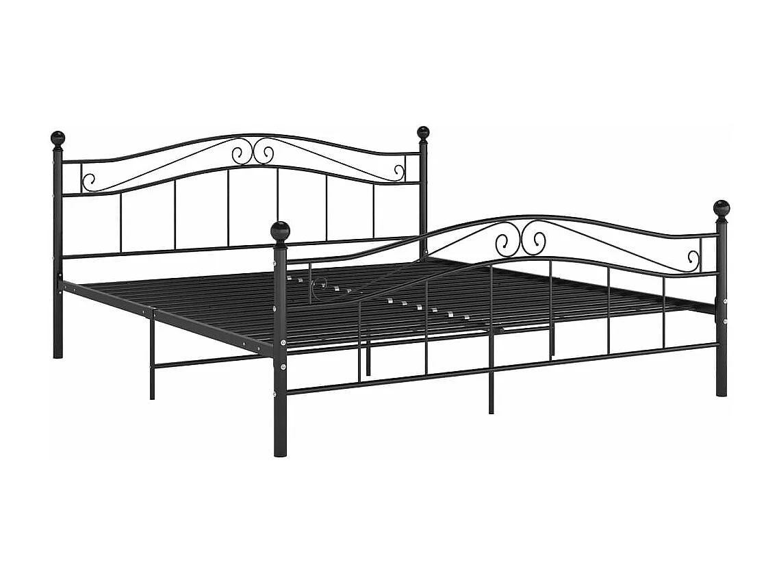 Bett Schwarz Metall 200x200 cm