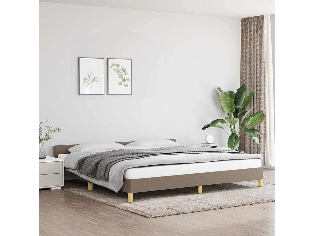 Cadre de lit sans matelas taupe 200x200 cm tissu