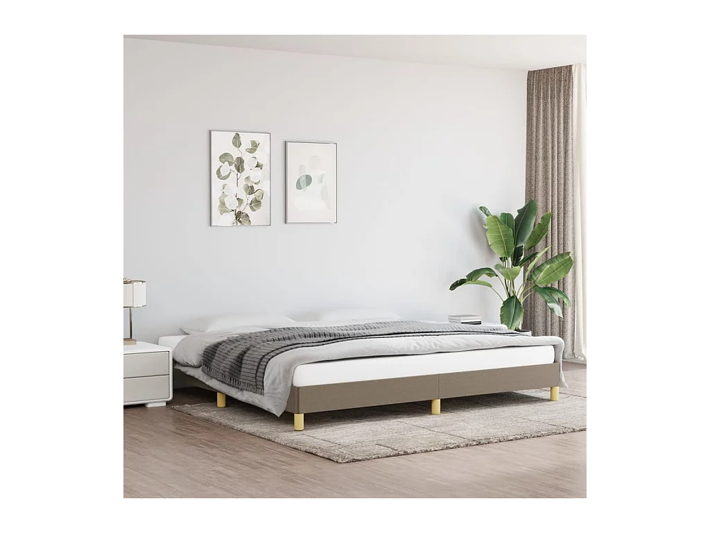 Cadre de lit sans matelas taupe 200x200 cm tissu