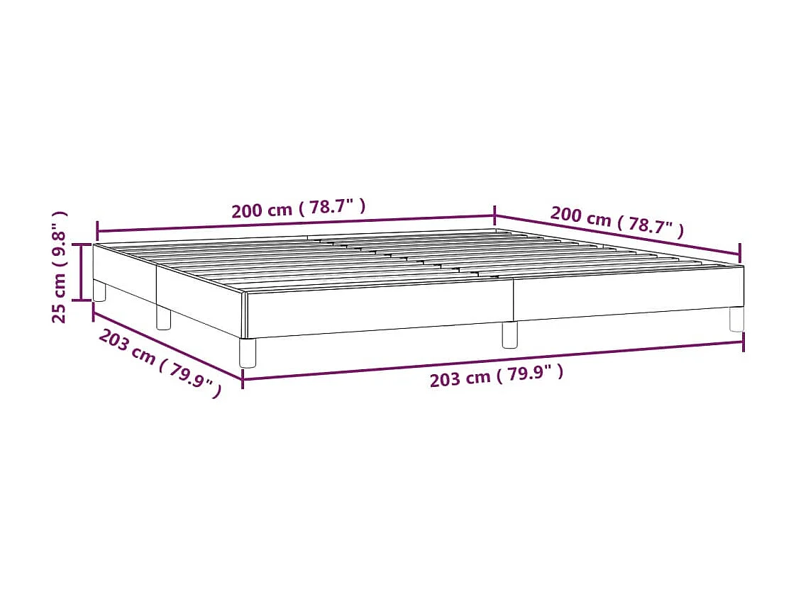 Cama sin colchón tela gris taupe 200x200 cm