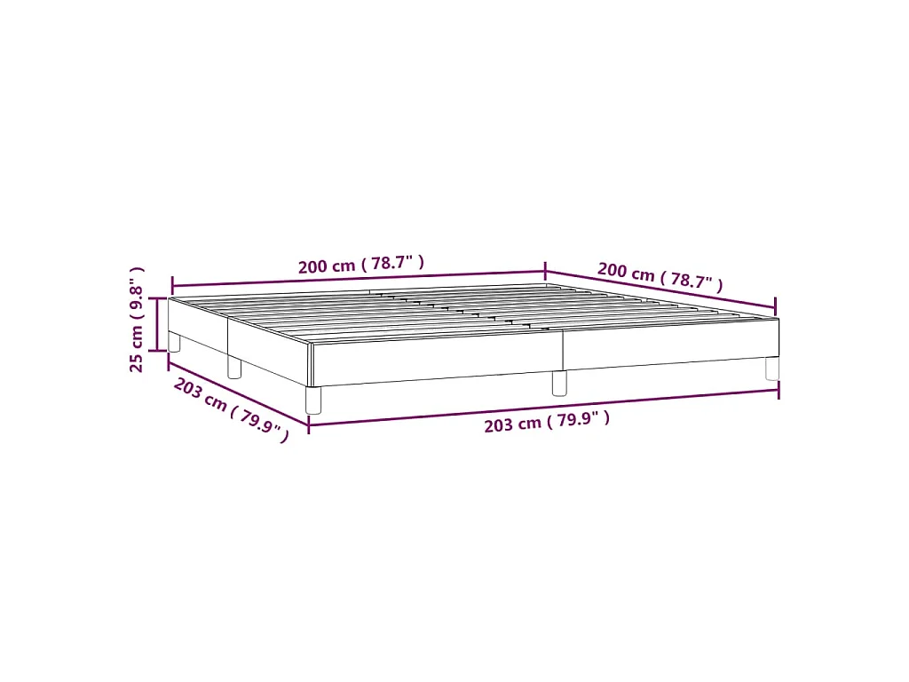 Cadre de lit sans matelas taupe 200x200 cm tissu