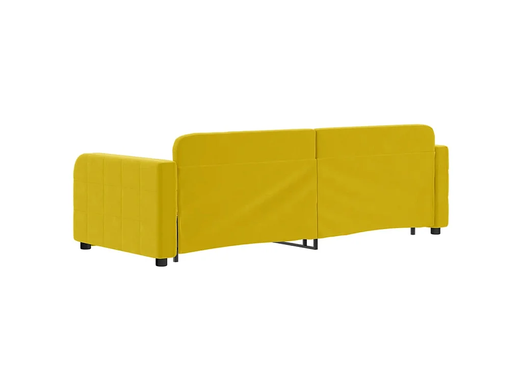 Slaapbank met onderschuifbed en lades 80x200 cm fluweel geel
