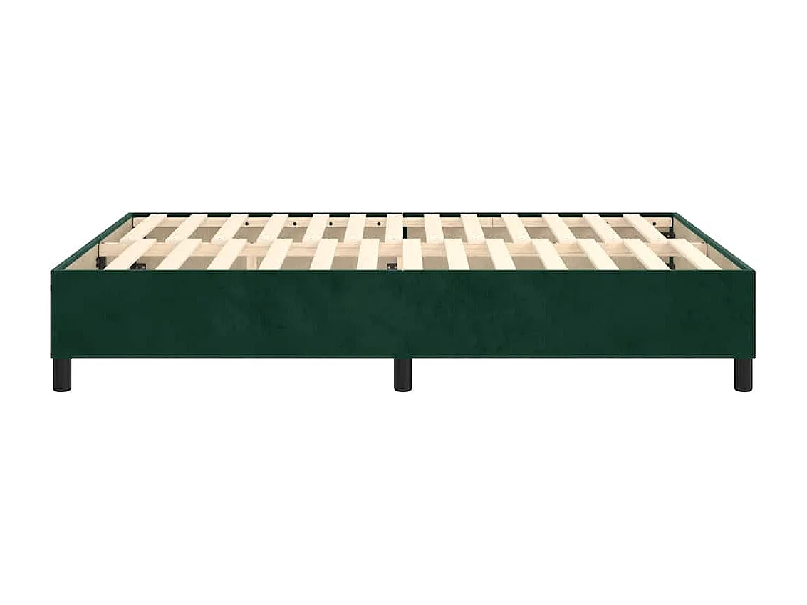 Cadre de lit à lattes vert foncé 140x200 cm velours