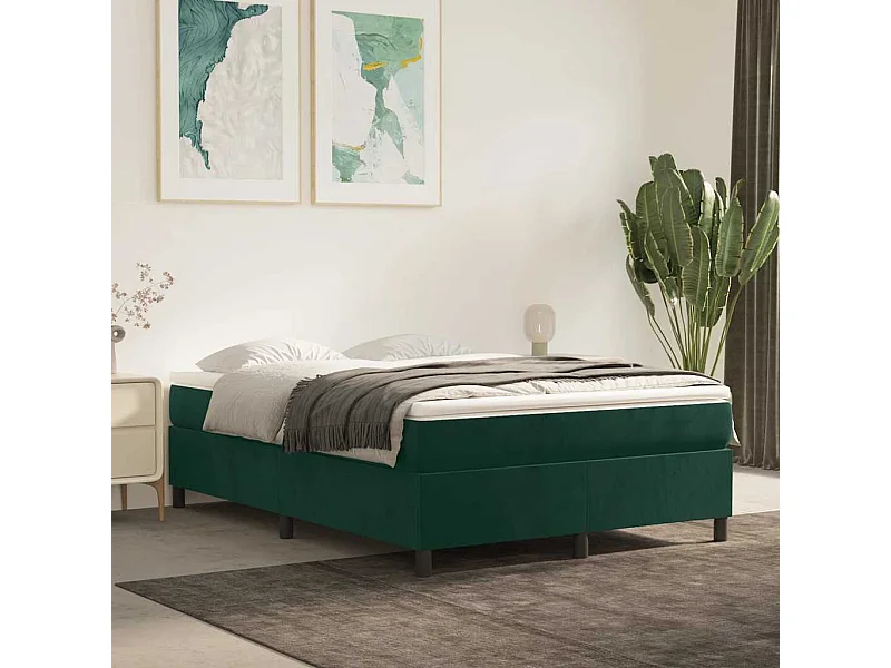 Boxspring bed 140x200 cm fluweel donkergroen