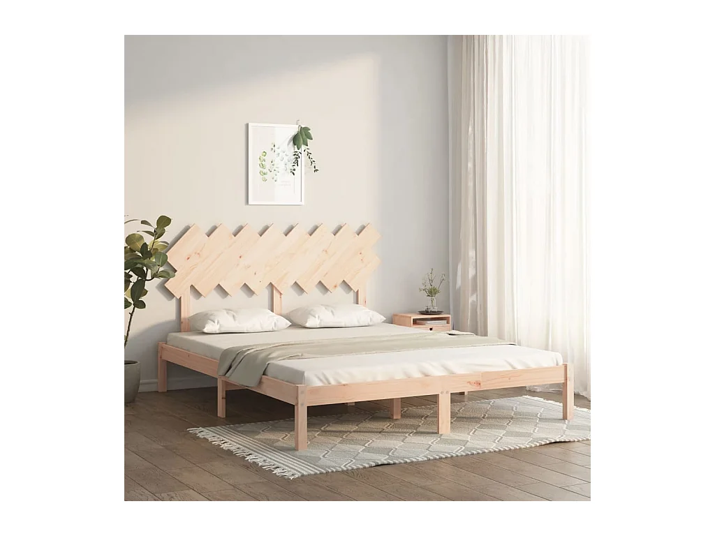 Cadre de lit sans matelas 160x200 cm bois massif