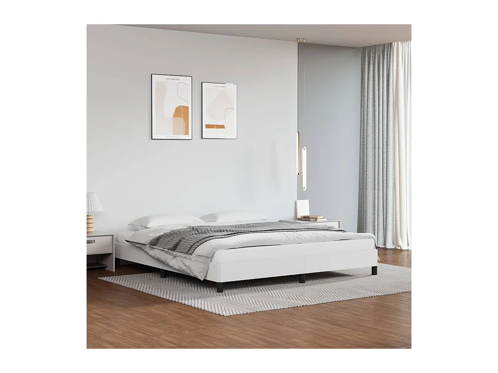 Cadre de lit sans matelas blanc 180x200 cm similicuir