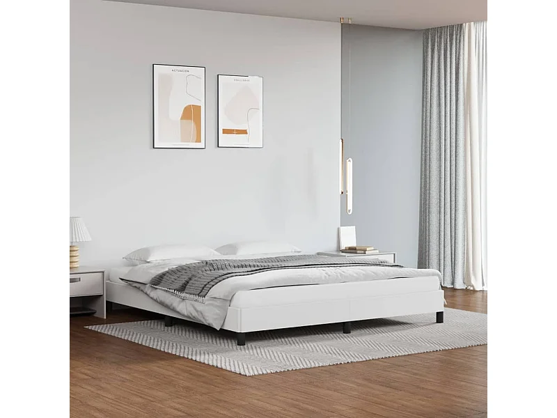 Cadre de lit sans matelas blanc 180x200 cm similicuir