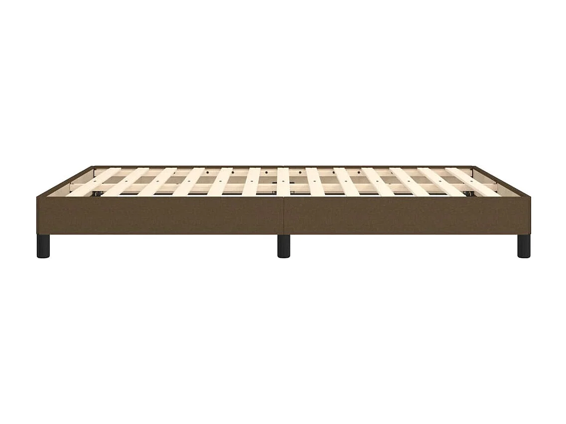 Cadre de lit sans matelas marron foncé 140x190 cm tissu