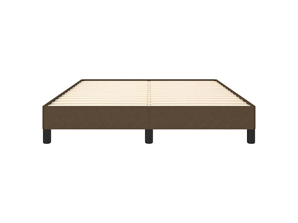Cadre de lit sans matelas marron foncé 140x190 cm tissu