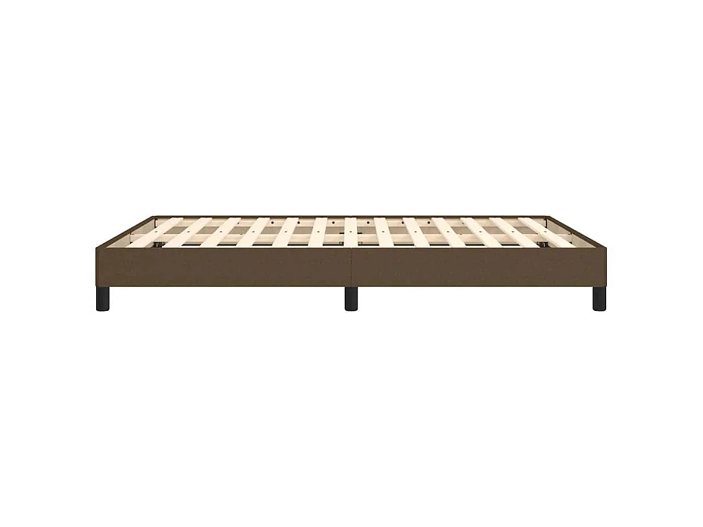 Cadre de lit sans matelas marron foncé 140x190 cm tissu