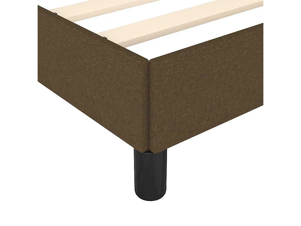 Cadre de lit sans matelas marron foncé 140x190 cm tissu