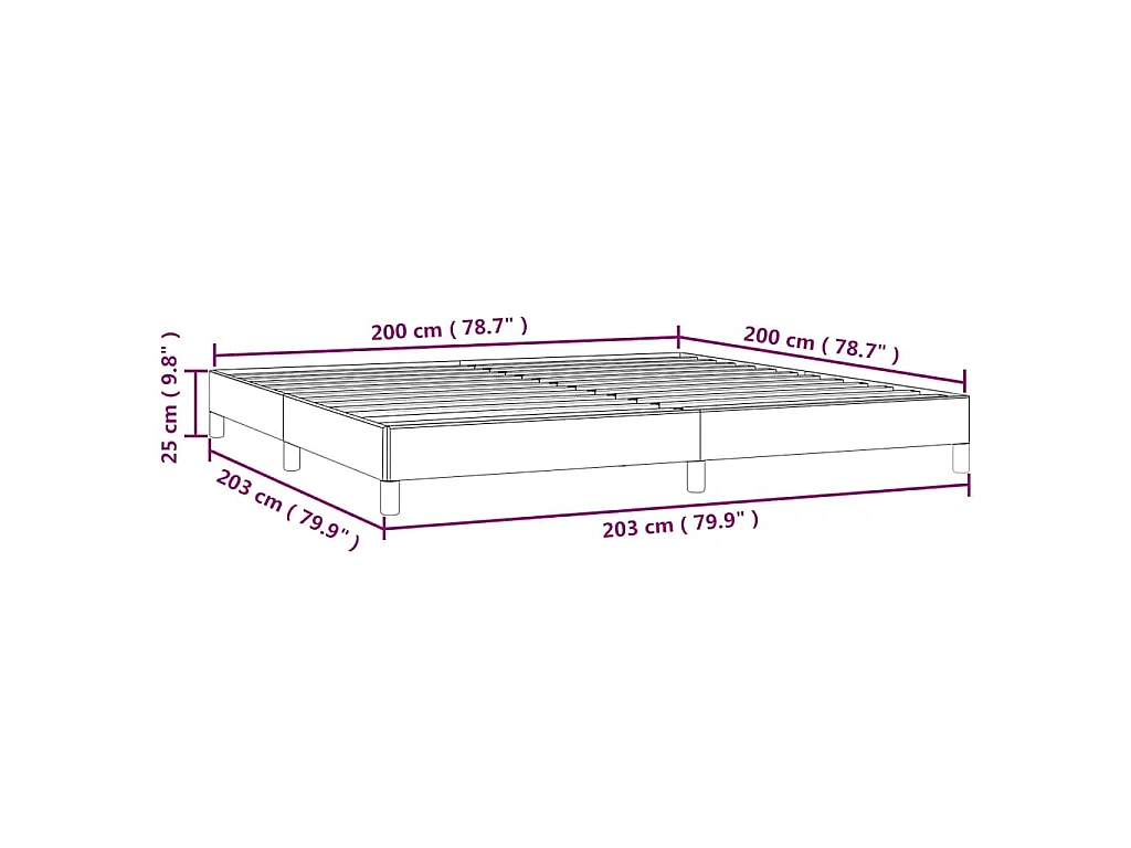 Cadre de lit sans matelas taupe 200x200 cm tissu