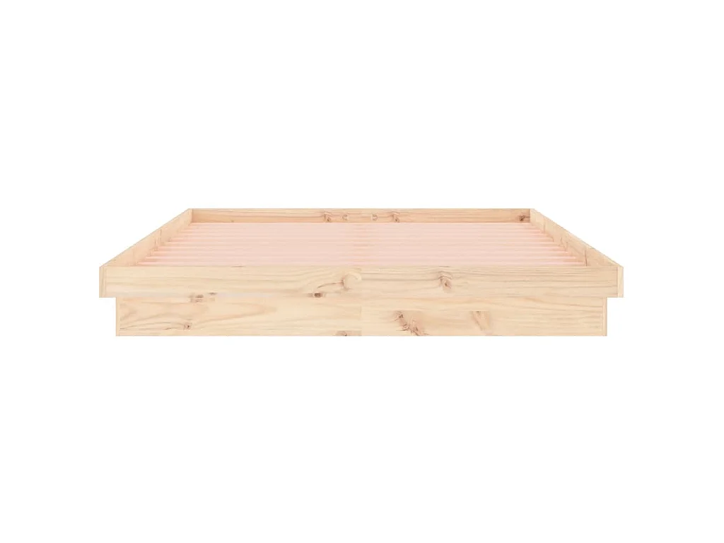 Cadre de lit à LED sans matelas 120x200 cm bois massif