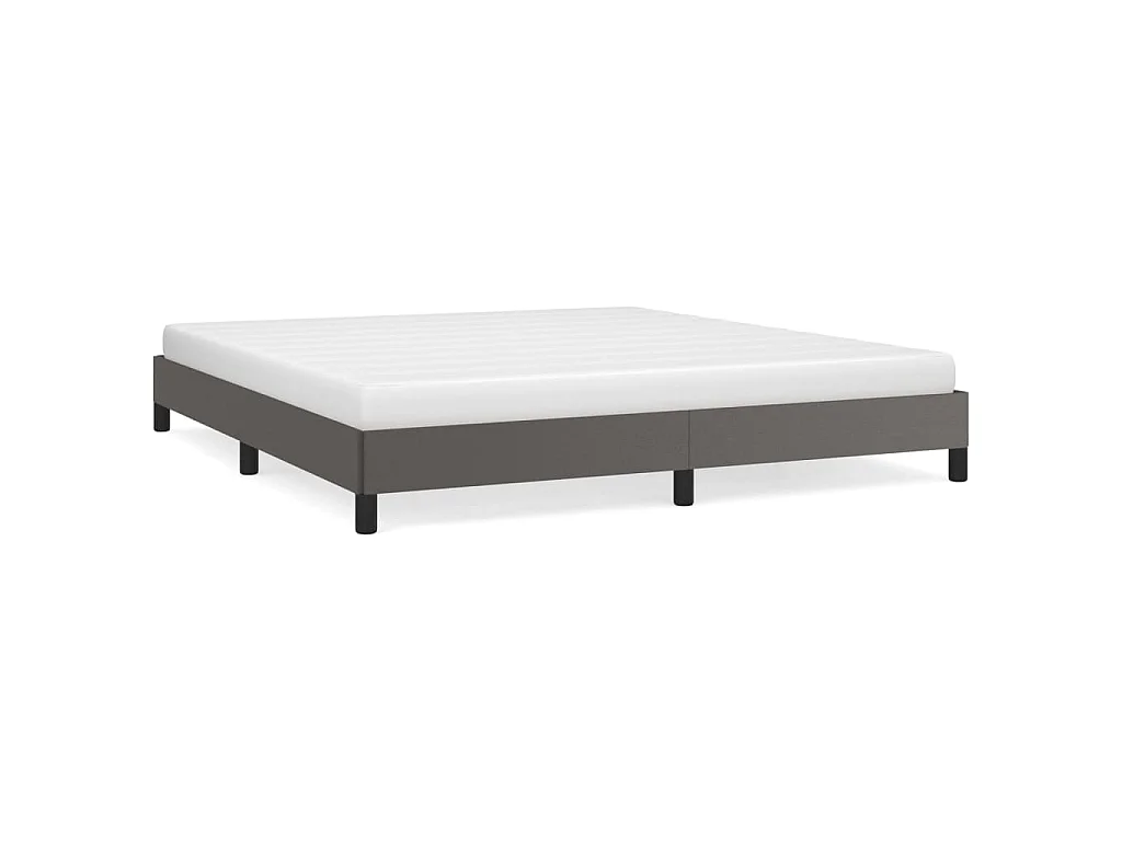 Cadre de lit sans matelas gris 160x200 cm similicuir