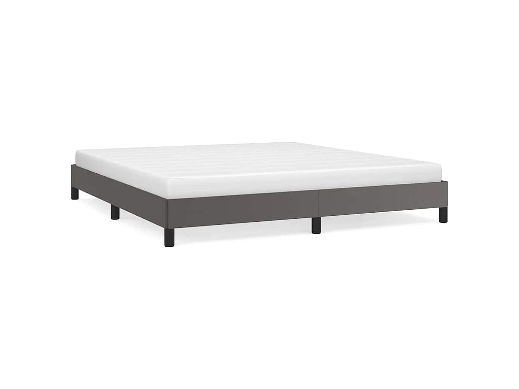 Cadre de lit sans matelas gris 160x200 cm similicuir