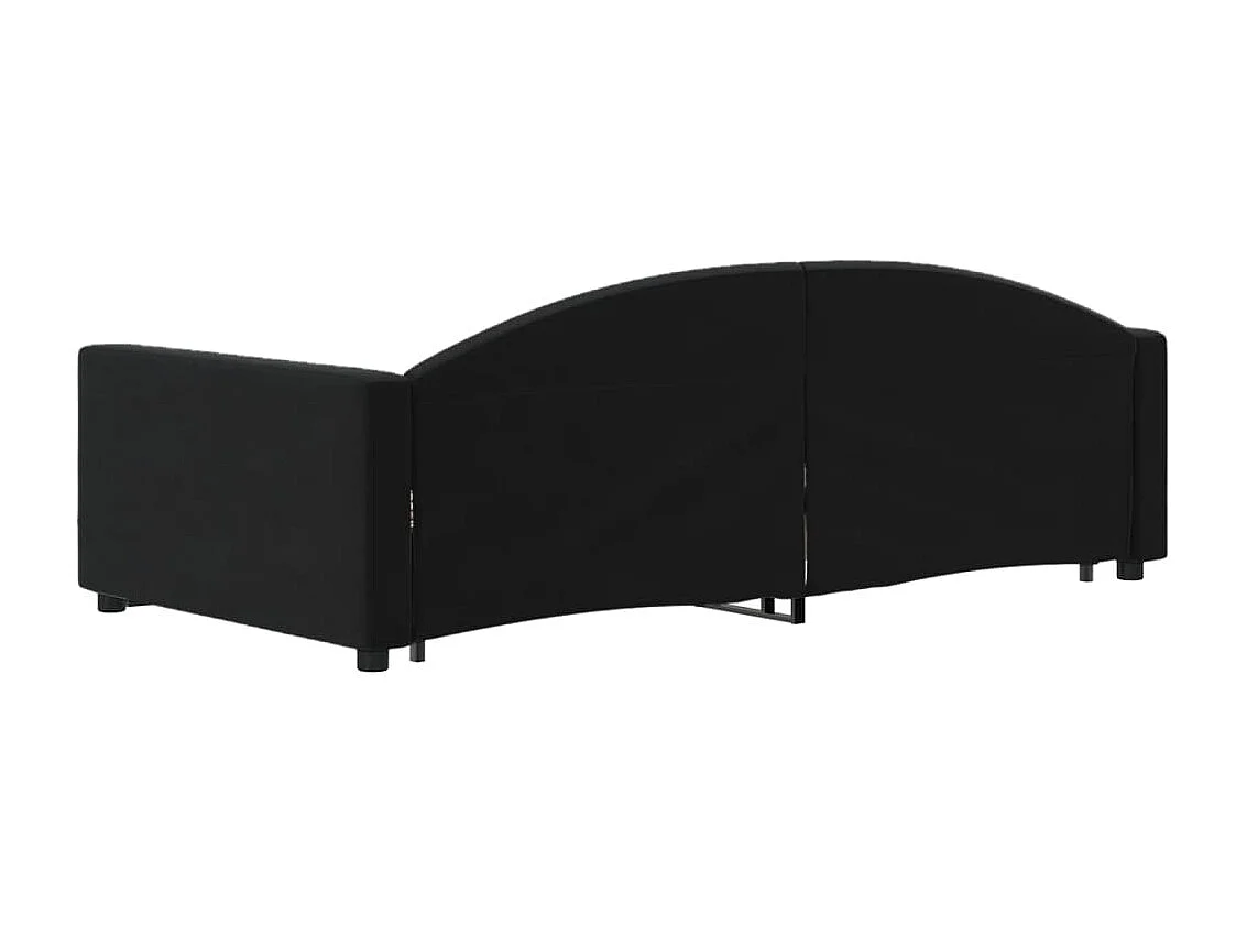 Slaapbank met onderschuifbed en lades 90x200 cm fluweel zwart