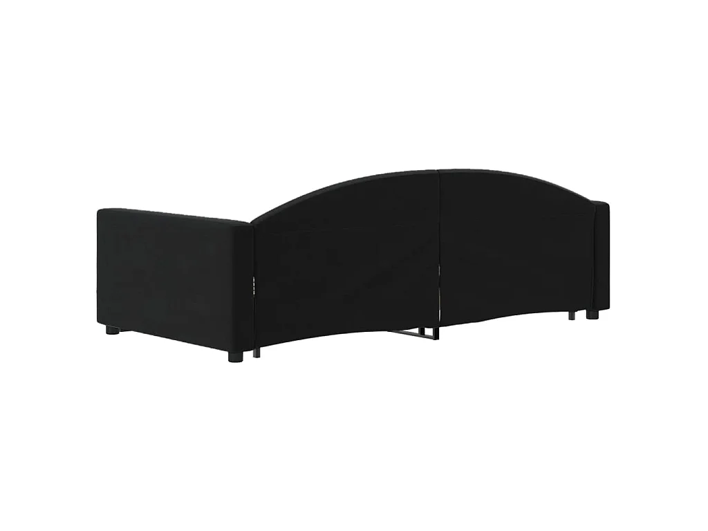 Divano Letto Estraibile con Cassetti Nero 90x200 cm in Velluto