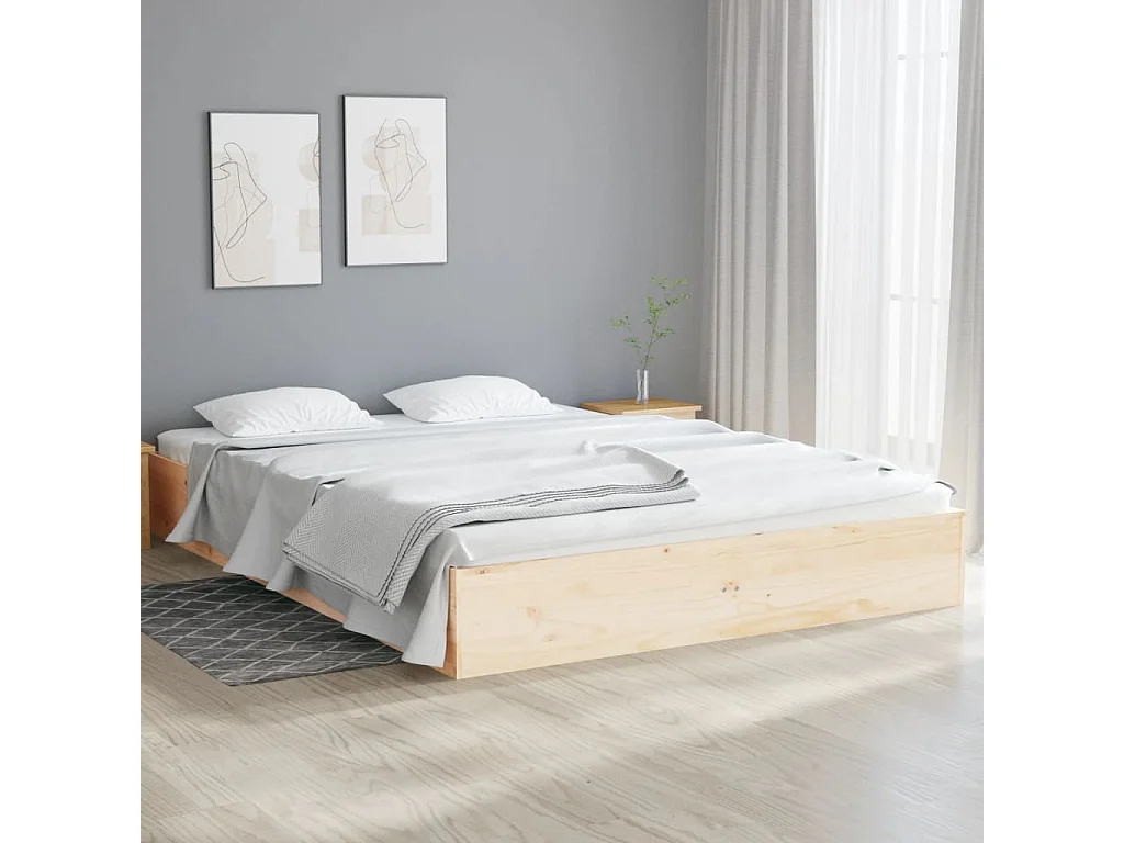 Bedframe massief hout 140x190 cm