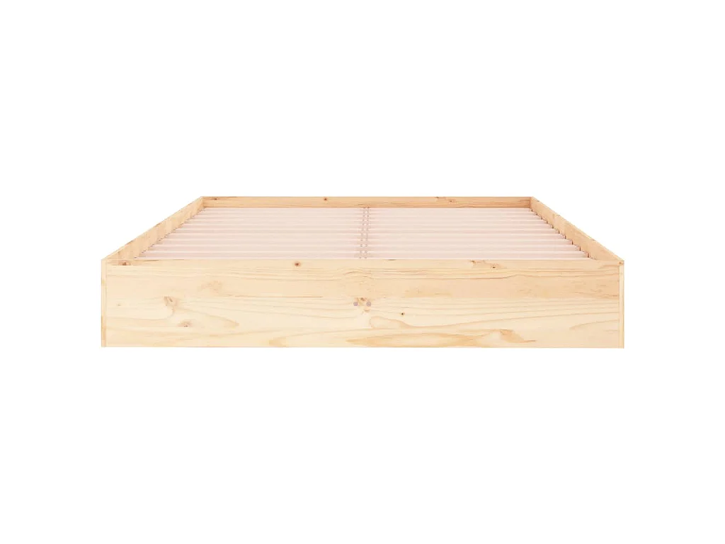 Cadre de lit sans matelas bois massif 140x190 cm