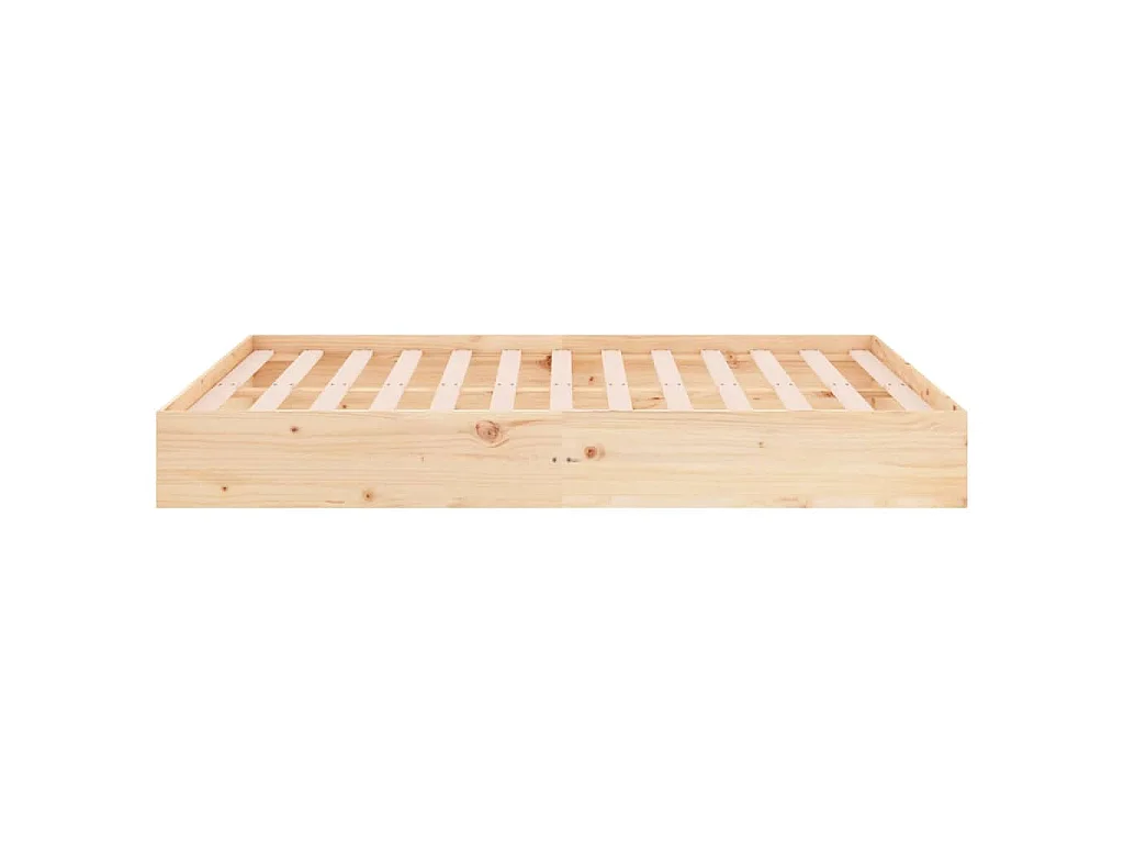 Cadre de lit sans matelas bois massif 140x190 cm