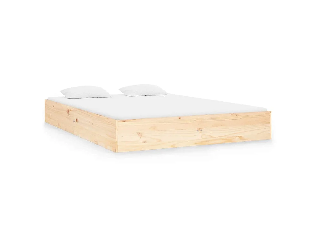 Solidna rama łóżka z litego drewna 140x190 cm bez materaca - Styl Nowoczesny