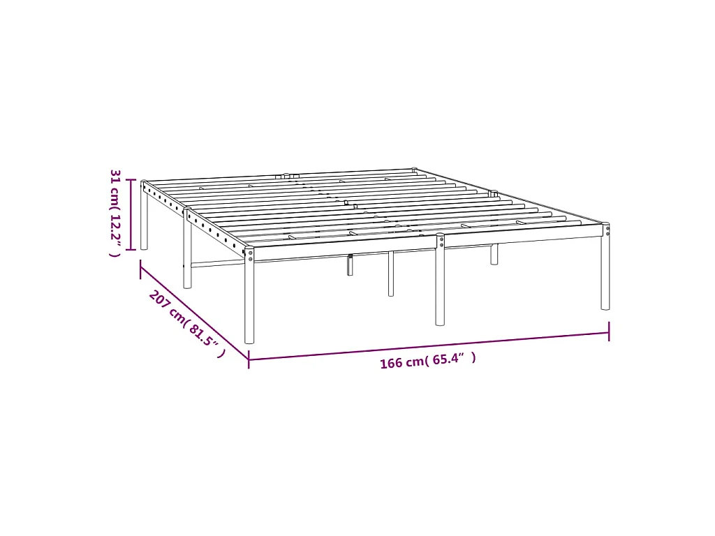 Bettgestell Metall Weiß 160x200 cm