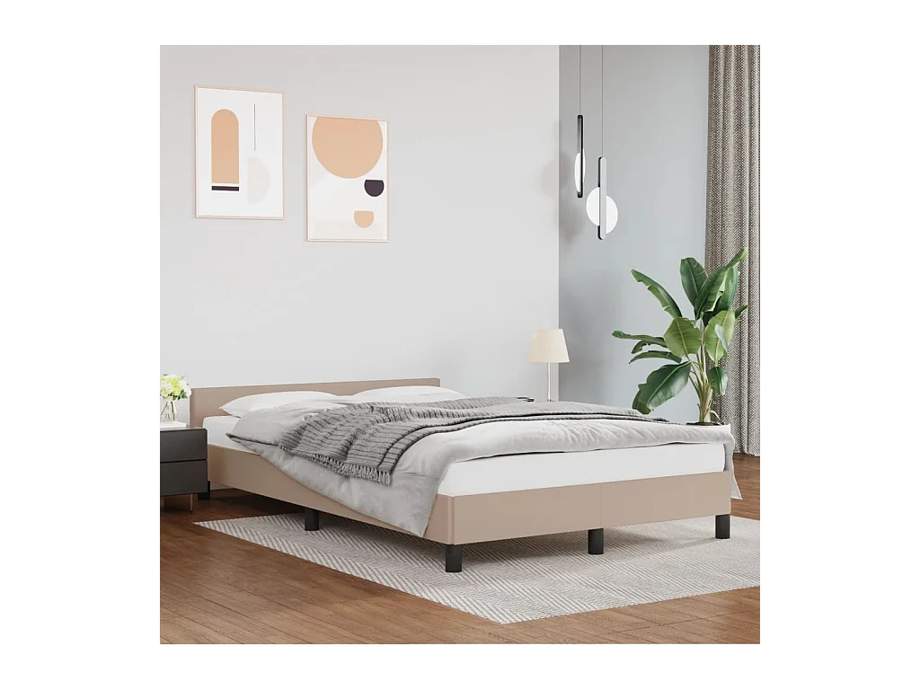 Bedframe met hoofdeinde zonder matras Cappuccino 140x200 cm