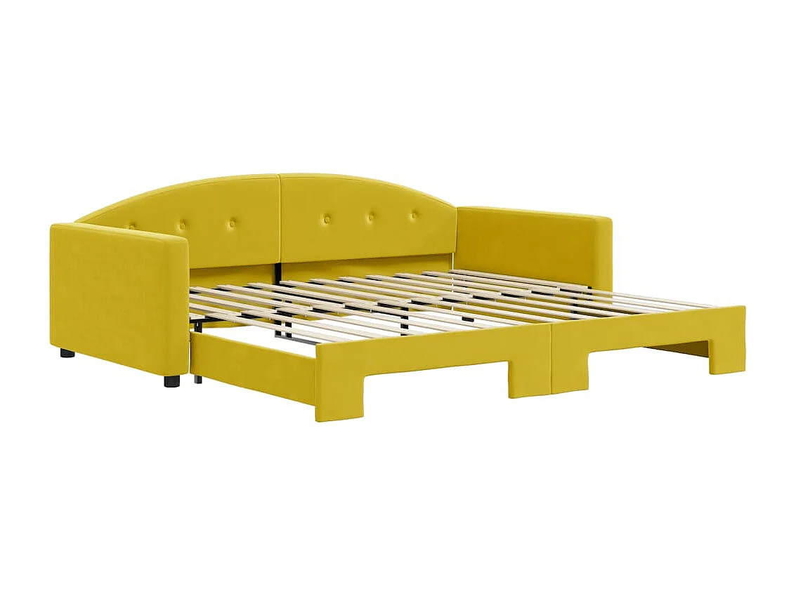 Tagesbett Ausziehbar Gelb 100x200 cm Samt