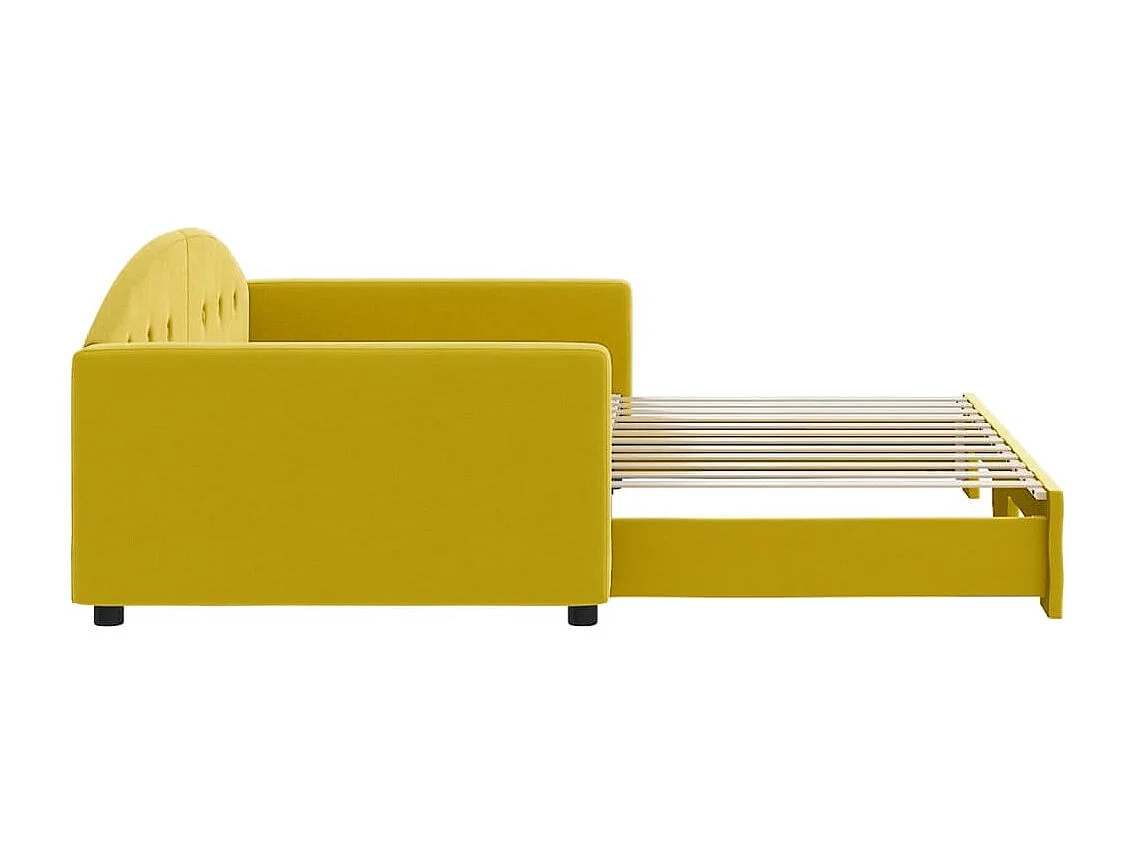 Tagesbett Ausziehbar Gelb 100x200 cm Samt