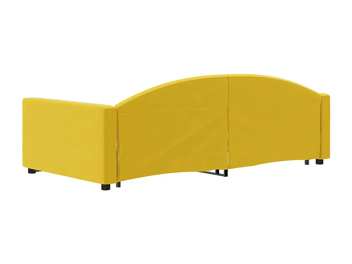 Lit de jour avec lit gigogne jaune 100x200 cm velours