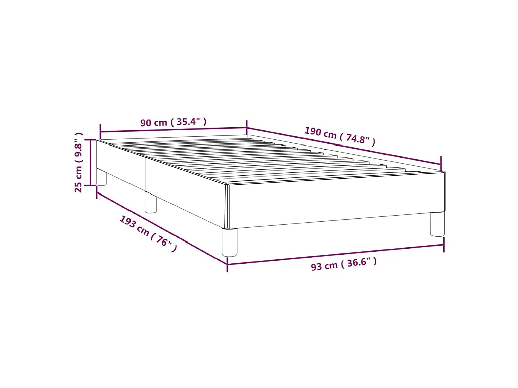 Bedframe zonder matras 90x190 cm stof taupe