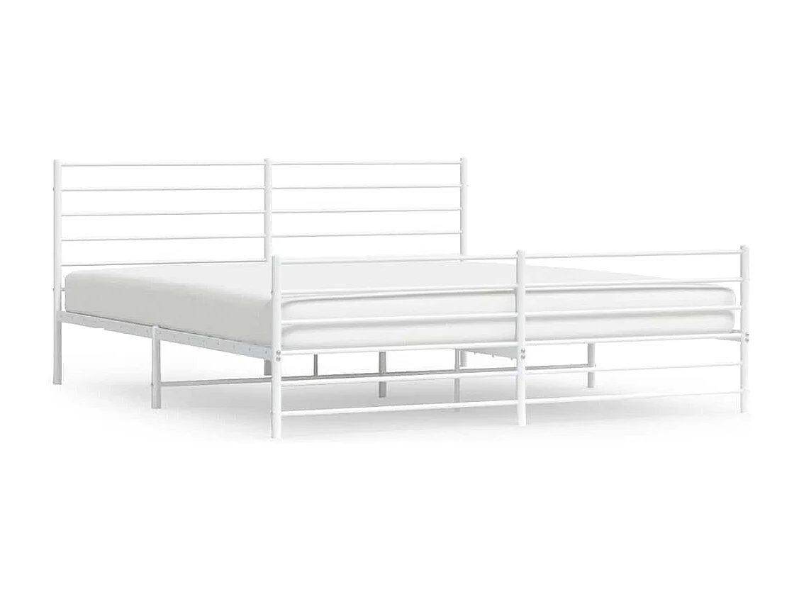 Estructura cama sin colchón con estribo metal blanco 193x203 cm