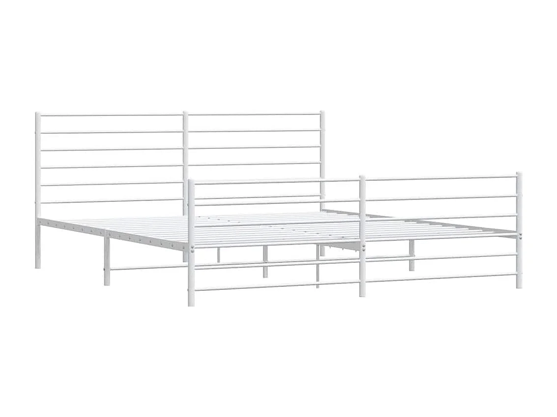 Estructura cama sin colchón con estribo metal blanco 193x203 cm