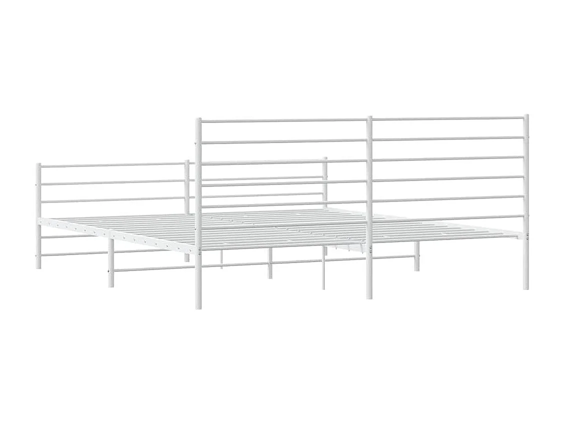 Estructura cama sin colchón con estribo metal blanco 193x203 cm