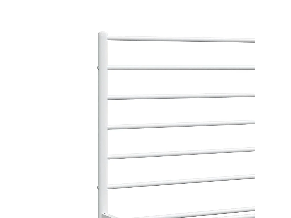 Cadre de lit métal sans matelas et pied de lit blanc 193x203 cm