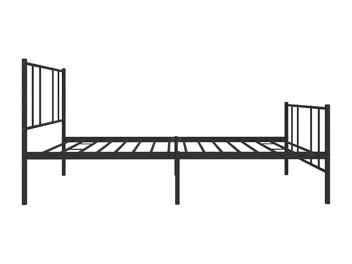 Cadre de lit métal sans matelas avec pied de lit noir 107x203cm
