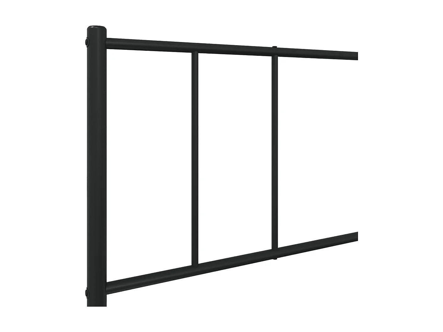 Cadre de lit métal sans matelas avec pied de lit noir 107x203cm